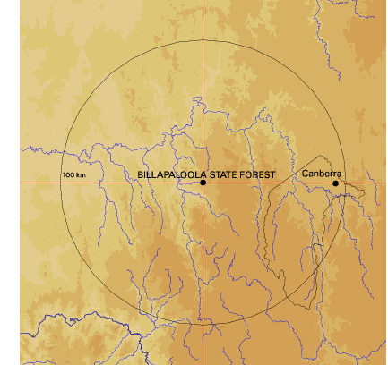 Topographic map showing site location