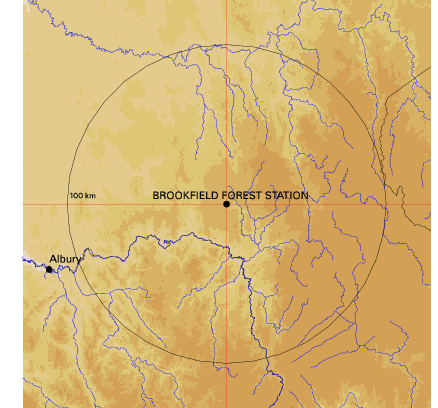Topographic map showing site location