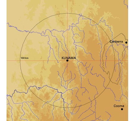 Topographic map showing site location