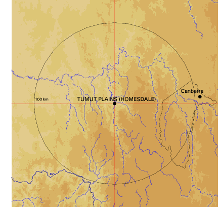 Topographic map showing site location