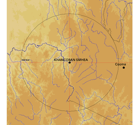 Topographic map showing site location