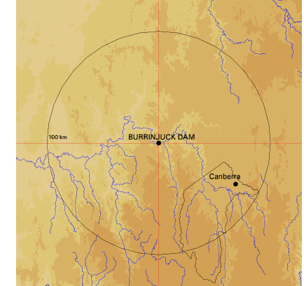 Topographic map showing site location