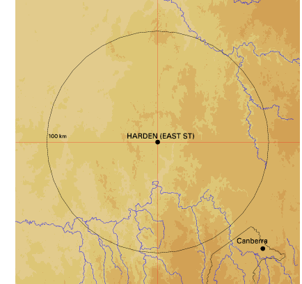 Topographic map showing site location