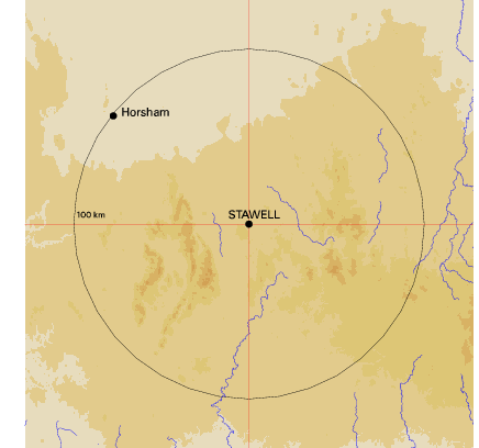 Topographic map showing site location