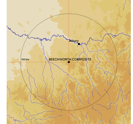 Topographic map showing site location