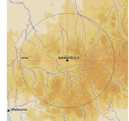 Topographic map showing site location