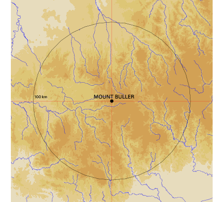 Topographic map showing site location