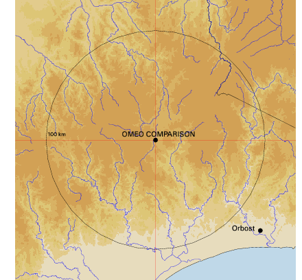 Topographic map showing site location