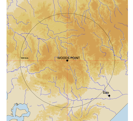 Topographic map showing site location