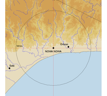 Topographic map showing site location