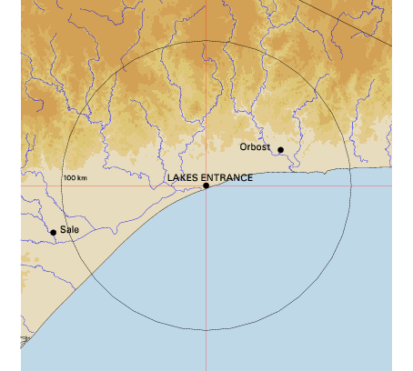 Topographic map showing site location