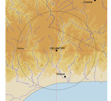 Topographic map showing site location