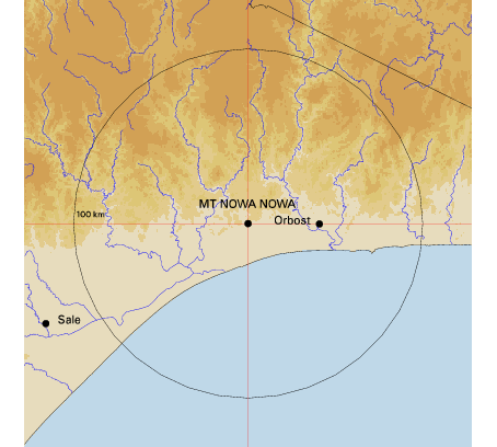 Topographic map showing site location