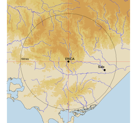 Topographic map showing site location