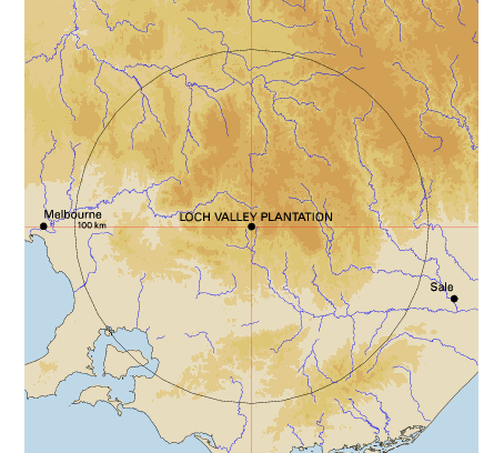 Topographic map showing site location