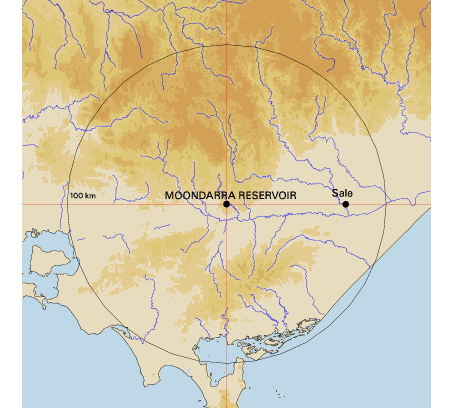 Topographic map showing site location