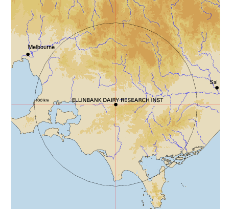Topographic map showing site location