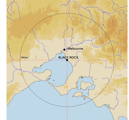Topographic map showing site location