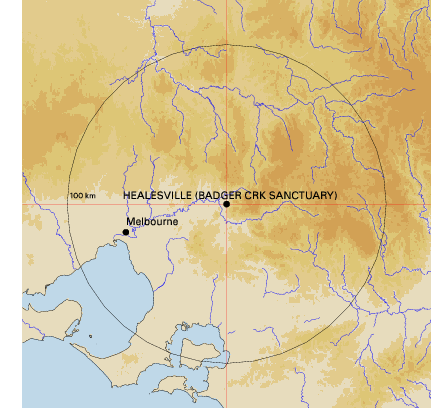 Topographic map showing site location