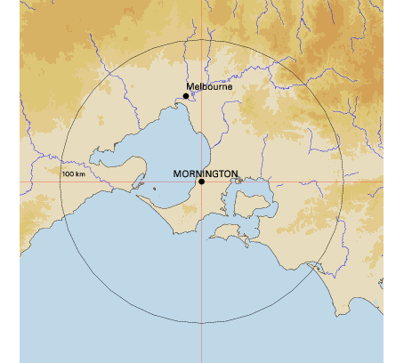 Topographic map showing site location