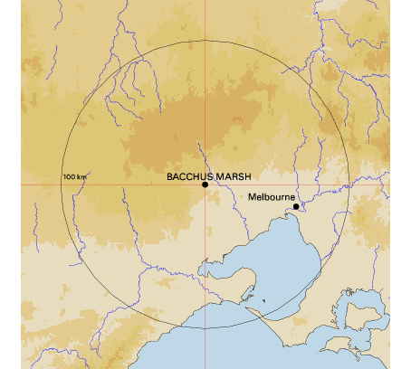 Topographic map showing site location