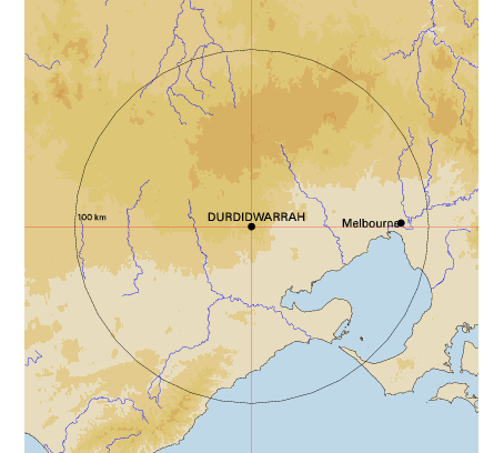 Topographic map showing site location