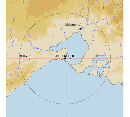 Topographic map showing site location