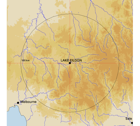 Topographic map showing site location