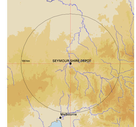 Topographic map showing site location