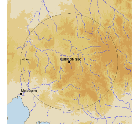 Topographic map showing site location