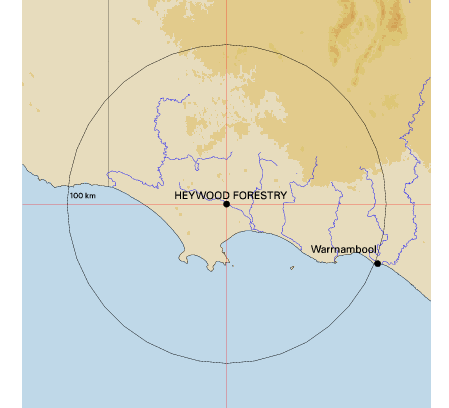 Topographic map showing site location