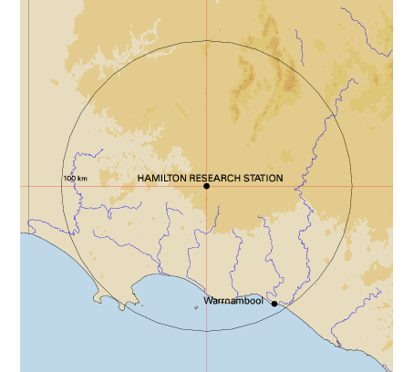 Topographic map showing site location
