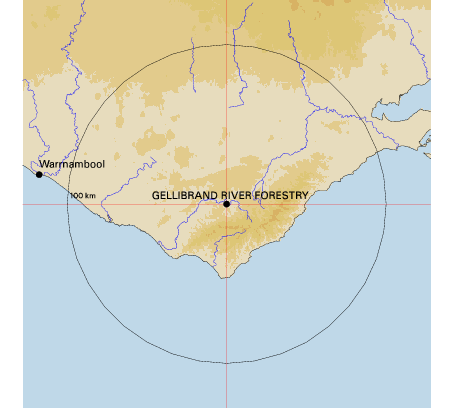 Topographic map showing site location