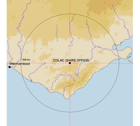Topographic map showing site location