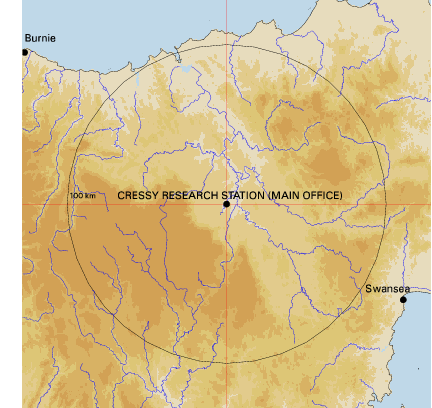Topographic map showing site location