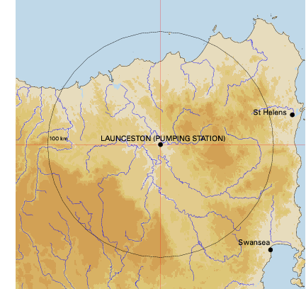 Topographic map showing site location