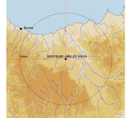 Topographic map showing site location