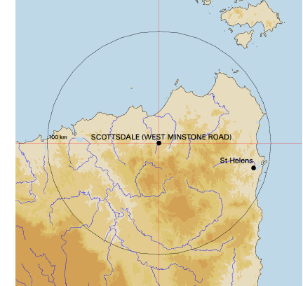 Topographic map showing site location