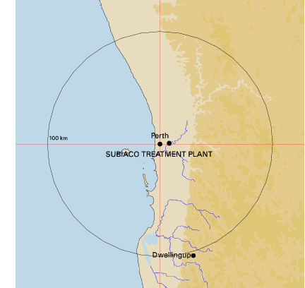 Topographic map showing site location