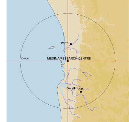 Topographic map showing site location