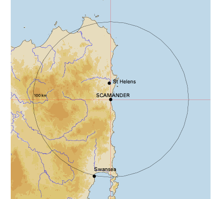 Topographic map showing site location