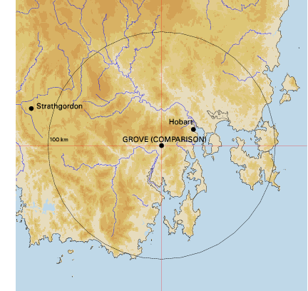 Topographic map showing site location