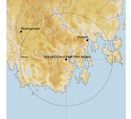 Topographic map showing site location