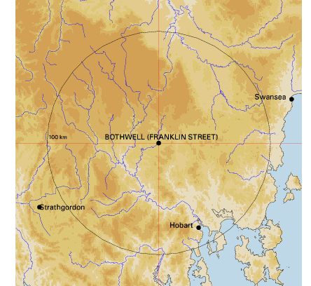 Topographic map showing site location