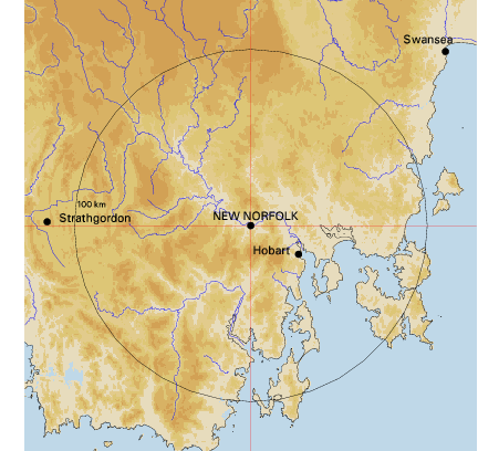 Topographic map showing site location
