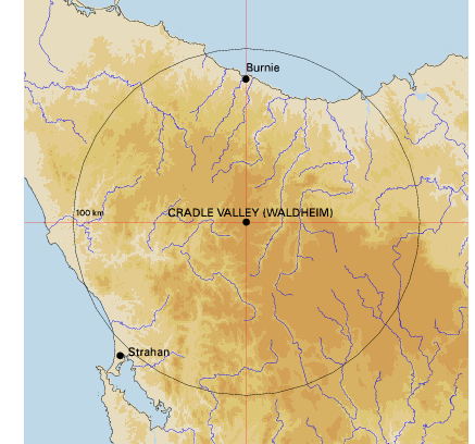 Topographic map showing site location
