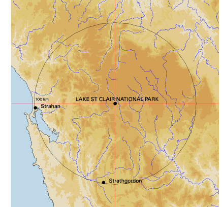 Topographic map showing site location