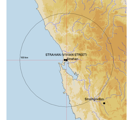 Topographic map showing site location