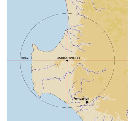 Topographic map showing site location