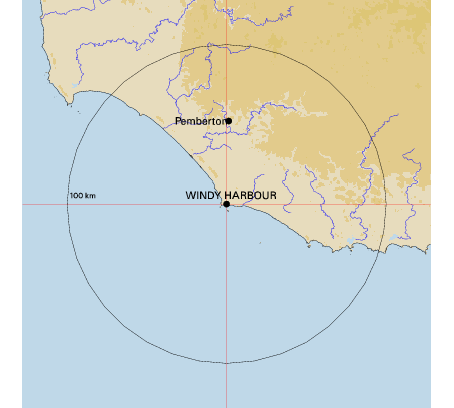 Topographic map showing site location